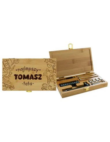 Skrzynka z Narzędziami Prezent dla Taty Twój Tekst Grawer