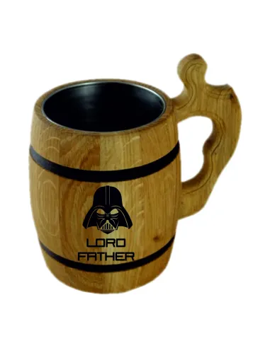 Duży Dębowy Kufel Piwa Grawerem Twoim Napisem dla Taty