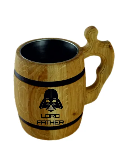 Duży Dębowy Kufel Piwa Grawerem Twoim Napisem dla Taty