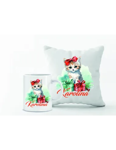 Kubek – Zestaw Poduszka Kubek Nadruk Personalizowany