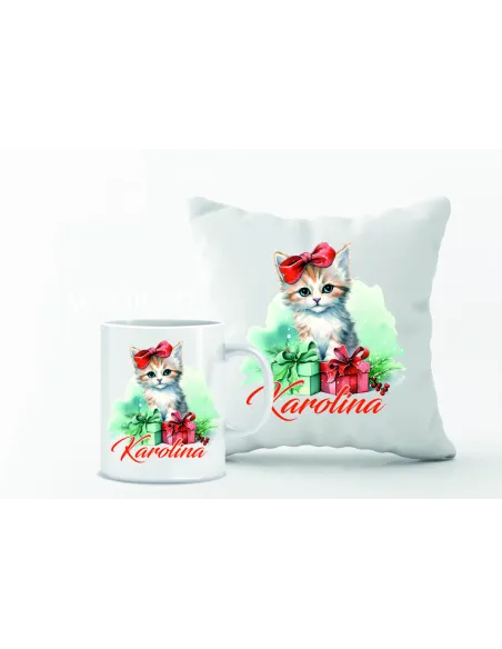 Kubek – Zestaw Poduszka Kubek Nadruk Personalizowany