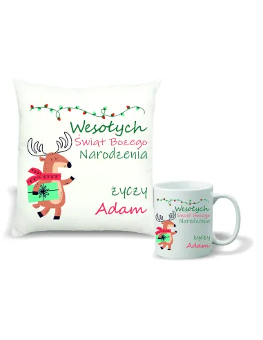 Kubek Zestaw Poduszka Nadruk Personalizowany Prezent