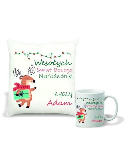 Kubek Zestaw Poduszka Nadruk Personalizowany Prezent
