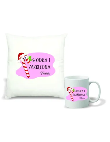 Zestaw Poduszka i Kubek z Nadrukiem Prezent Świąteczny