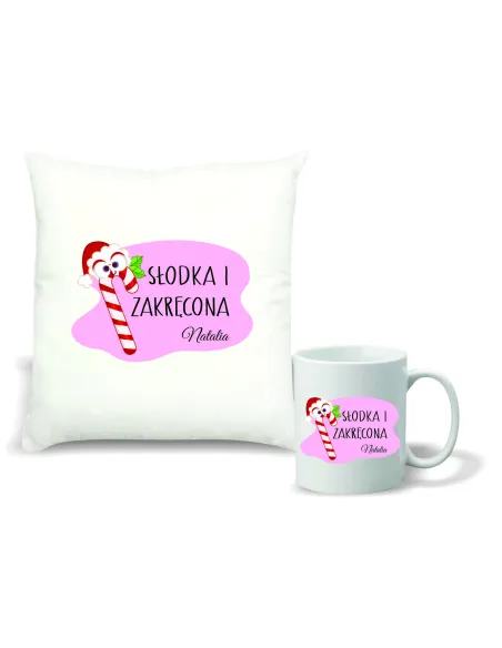 Zestaw Poduszka i Kubek z Nadrukiem Prezent Świąteczny
