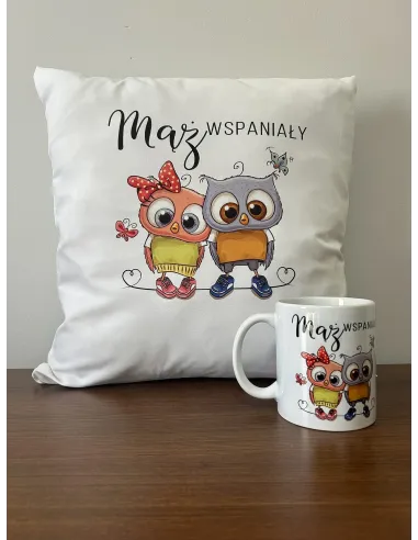 Kubek Zestaw Poduszka Nadruk Personalizowany Prezent