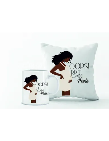 Kubek z Nadrukiem Zestaw Poduszka Prezent Przyszłej Mamy