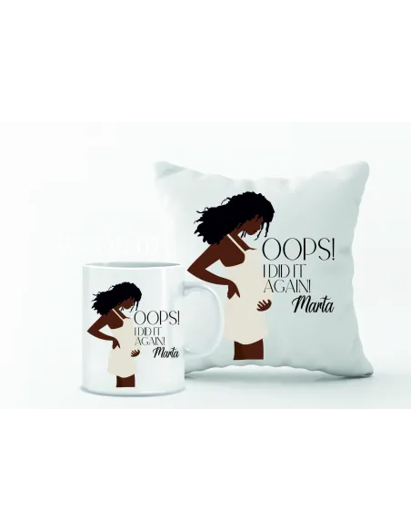 Kubek z Nadrukiem Zestaw Poduszka Prezent Przyszłej Mamy