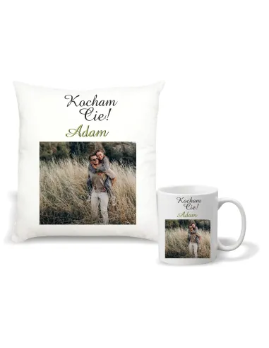 Kubek – Zestaw Poduszka Kubek Nadruk Prezent Walentynki