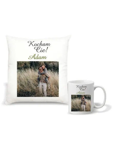 Kubek – Zestaw Poduszka Kubek Nadruk Prezent Walentynki