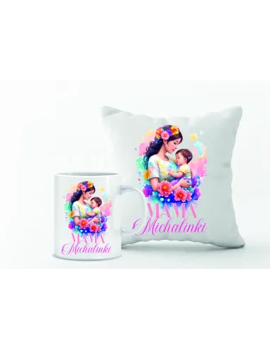 Kubek z Nadrukiem Zestaw Poduszka Prezent Przyszłej Mamy