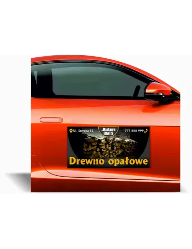Magnes na Samochód Reklama Magnetyczna 60x30 cm Drewno