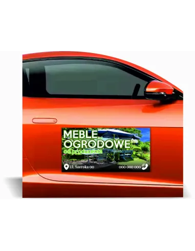 Reklama Magnetyczna Magnes Samochód 60x30 Meble Ogrodowe