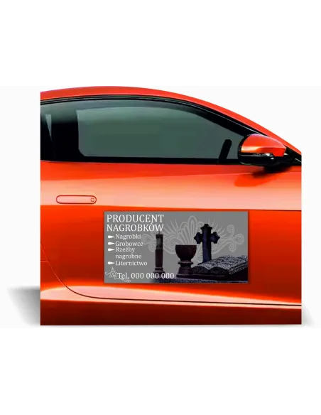 Reklama Magnetyczna – Na Samochód Magnes 60x30 Nagrobków