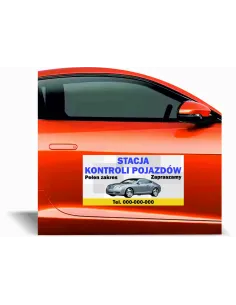 Reklama Magnetyczna na Samochód Magnes 60x30 Oskp Stacja