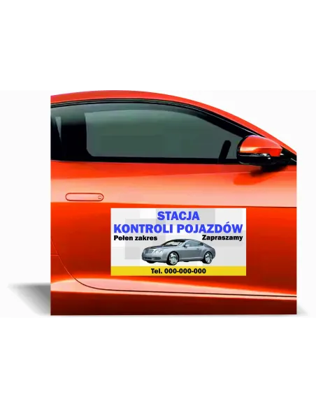 Reklama Magnetyczna na Samochód Magnes 60x30 Oskp Stacja