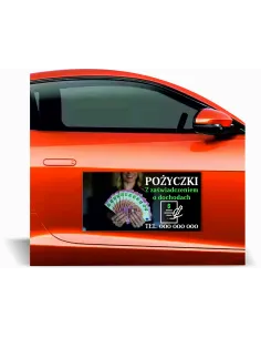 Reklama Magnetyczna – Na Samochód Magnes 60x30 Pożyczki