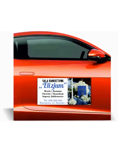 Reklama Magnetyczna Magnes Samochód 60x30 Sala Bankietowa