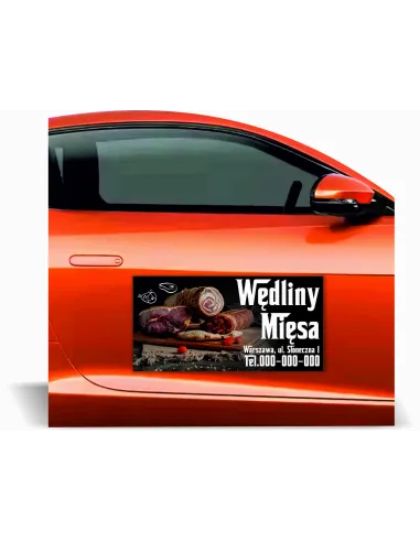 Magnes na Samochód Reklama Magnetyczna 60x30 cm Wędliny