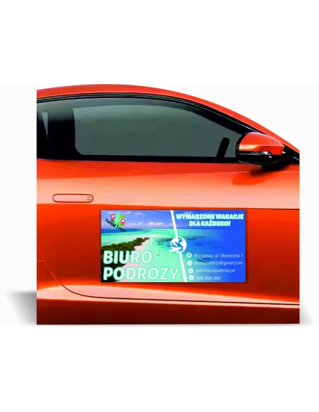 Reklama Magnetyczna Magnes Samochód 60x30 Biuro Podróży