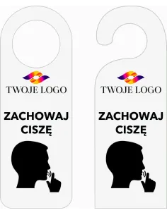 Zawieszka na Drzwi Klamkę Hotelowa Biała z Nadrukiem