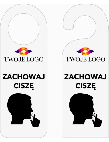 Zawieszka na Drzwi Klamkę Hotelowa Biała z Nadrukiem