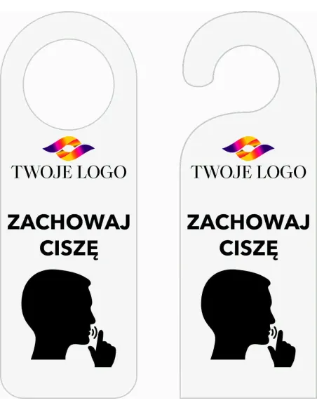 Zawieszka na Drzwi Klamkę Hotelowa Biała z Nadrukiem