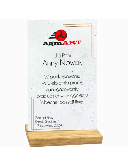 Statuetka z Twoim Nadrukiem Podziękowania Gratulacje Twój