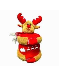Pluszowy Renifer z Kocem Polarowym z Haftem Prezent