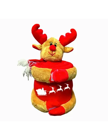 Pluszowy Renifer z Kocem Polarowym z Haftem Prezent