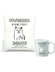 Kubek – Zestaw Poduszka Kubek Nadruk Prezent Gratulacje