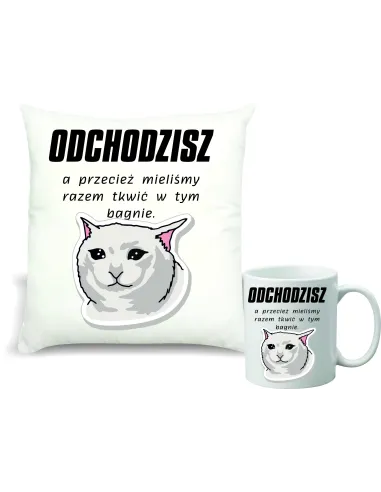 Zestaw Poduszka i Kubek Nadruk Prezent Gratulacje Nowa