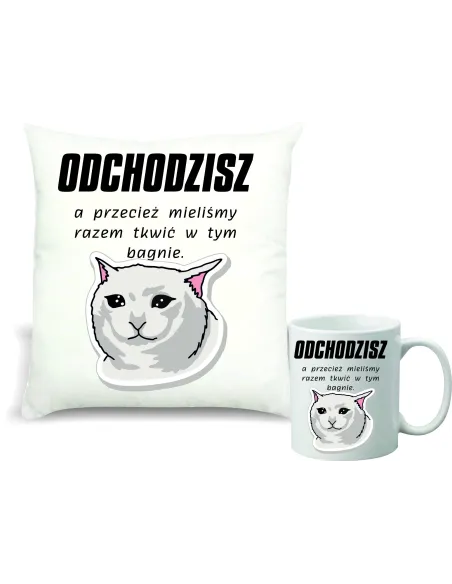 Zestaw Poduszka i Kubek Nadruk Prezent Gratulacje Nowa