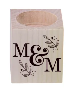 Świecznik Drewniany z Grawerem Podziękowanie Ślub Gości