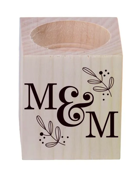 Świecznik Drewniany z Grawerem Podziękowanie Ślub Gości