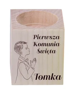 Świecznik Drewniany z Grawerem Podziękowanie dla Gości