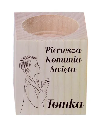 Świecznik Drewniany z Grawerem Podziękowanie dla Gości