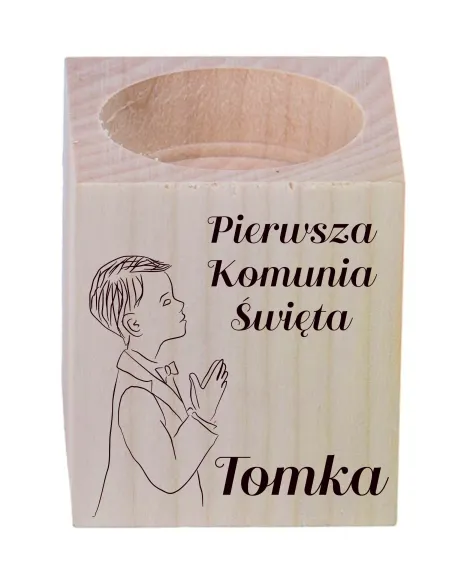 Świecznik Drewniany z Grawerem Podziękowanie dla Gości