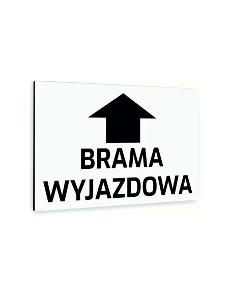 Tabliczka Znak Informacyjny 40x30 Biała Brama Wyjazdowa