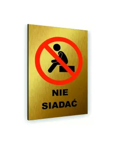 Tabliczka z Nadrukiem 30x20 Znak Informacyjny Złota