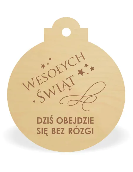 Drewniana Bombka Personalizacja Twoje Imię Święta Ozdoba