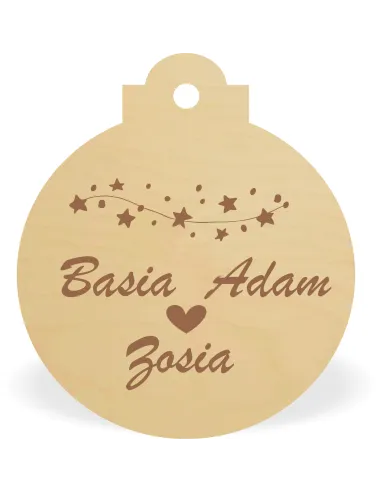 Drewniana Bombka z Napisem Personalizowany z Grawerem