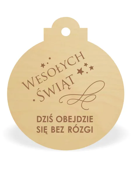 Drewniana Bombka z Napisem Personalizowany z Grawerem