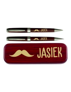 Zestaw Piśmienniczy Drewniany Długopis Ołówek Mechaniczny