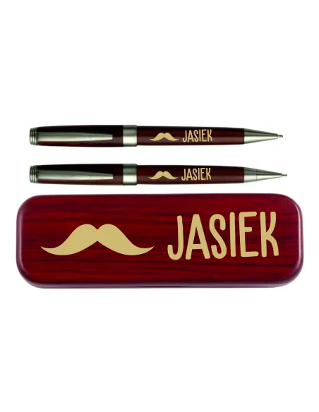 Zestaw Piśmienniczy Drewniany Długopis Ołówek Mechaniczny