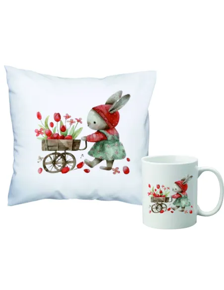 Zestaw Poduszka i Kubek Personalizacja Prezent Wielkanocna