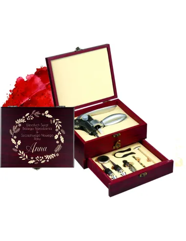 Personalizowany Zestaw do Wina z Grawerem Prezent Święta