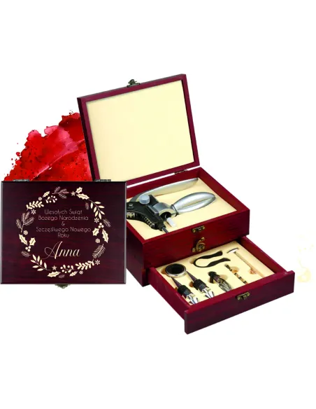 Personalizowany Zestaw do Wina z Grawerem Prezent Święta
