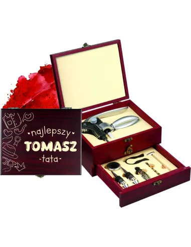 Zestaw Personalizowany Akcesoriów Wina Grawerem Prezent