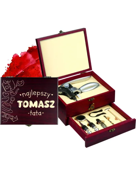 Zestaw Personalizowany Akcesoriów Wina Grawerem Prezent